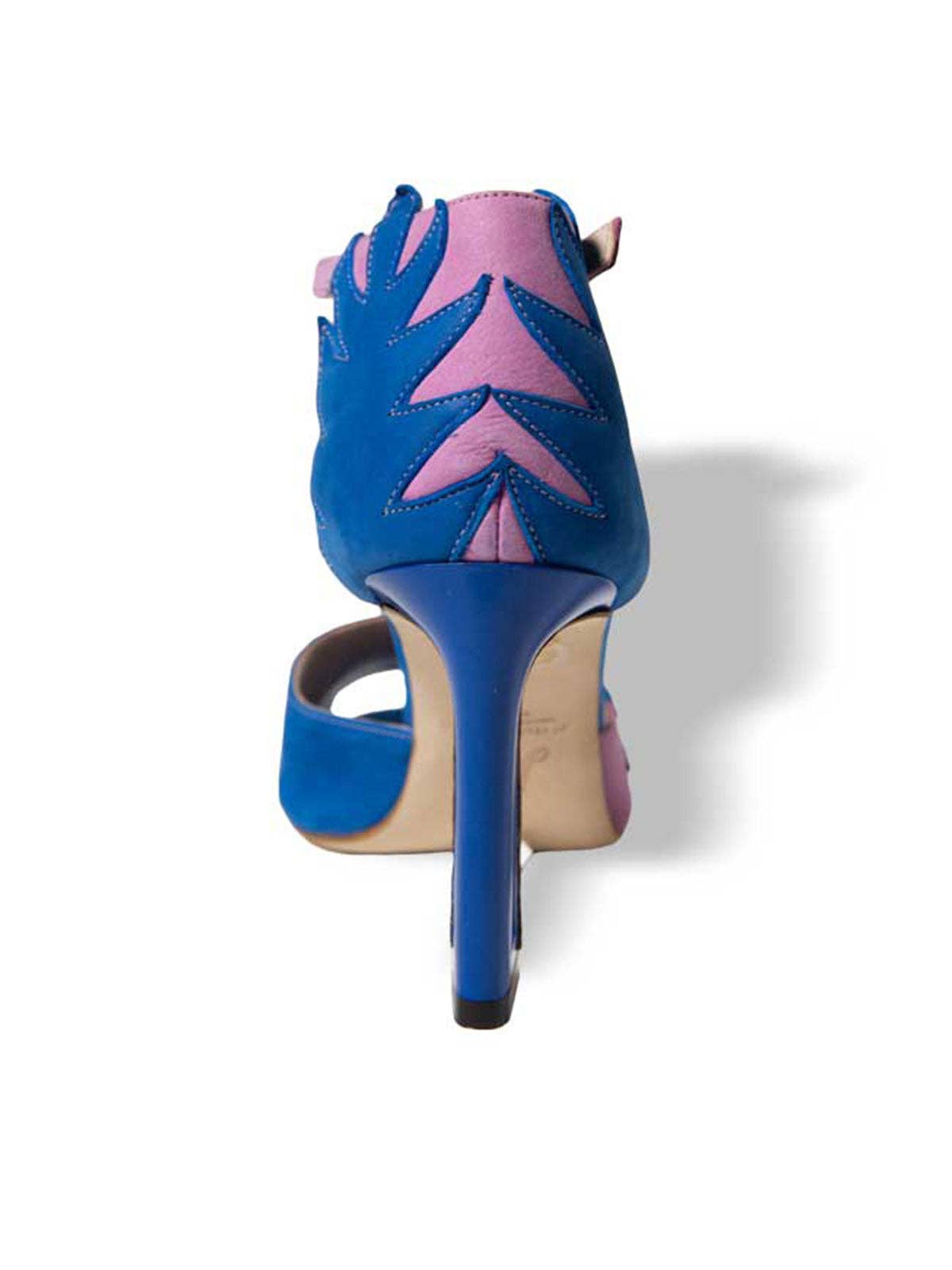 Sandali con tacco lucido e strass