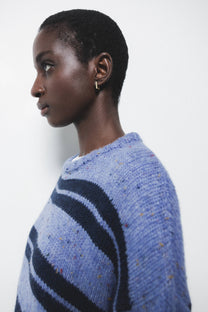 Maglione a righe in maglia