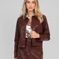 Giacca Claudiane in similpelle color vino