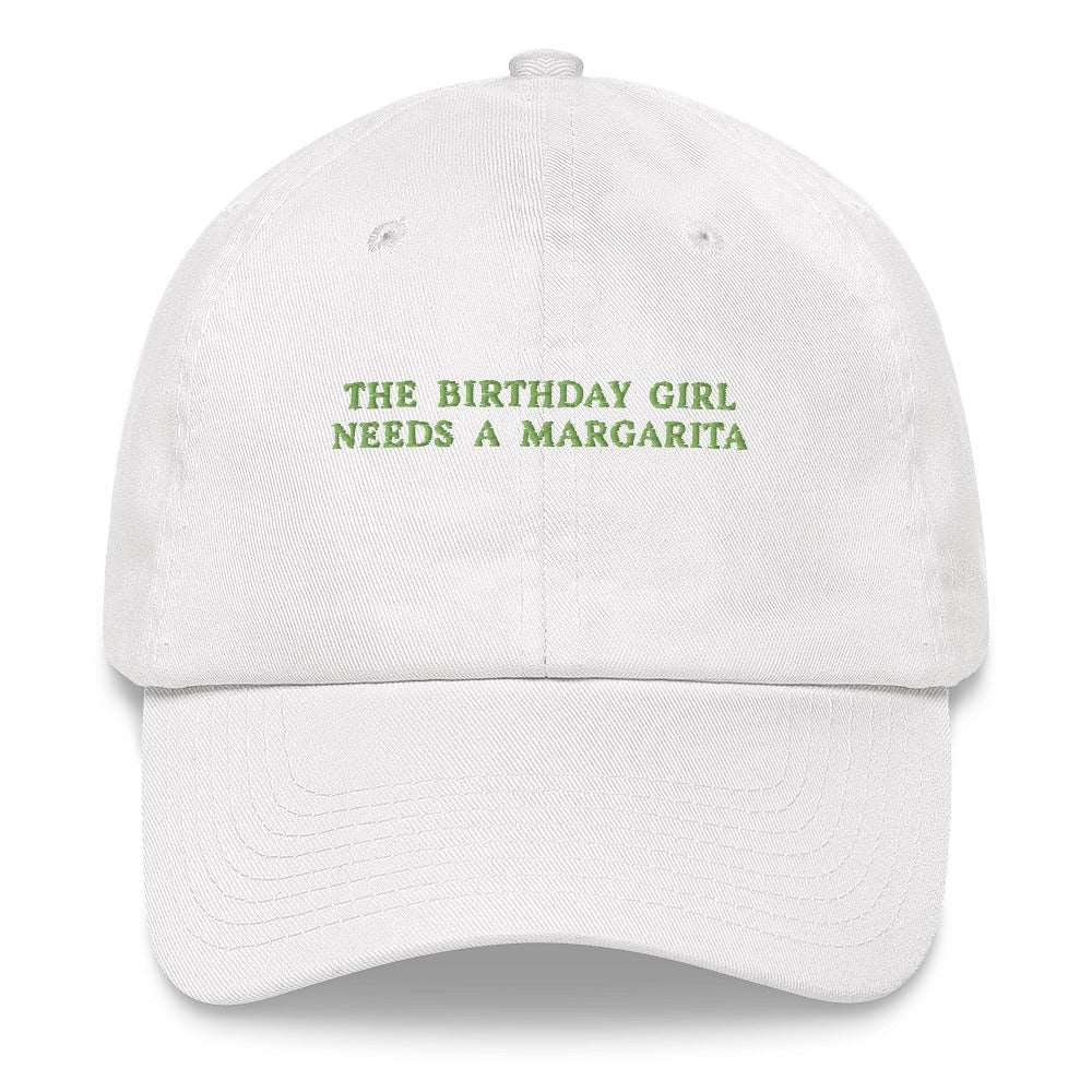 Cappellino ricamato "The Birthday Girl Needs a Margarita"