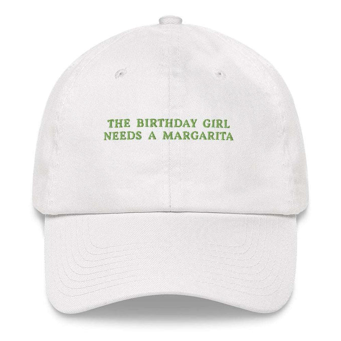Cappellino ricamato "The Birthday Girl Needs a Margarita"
