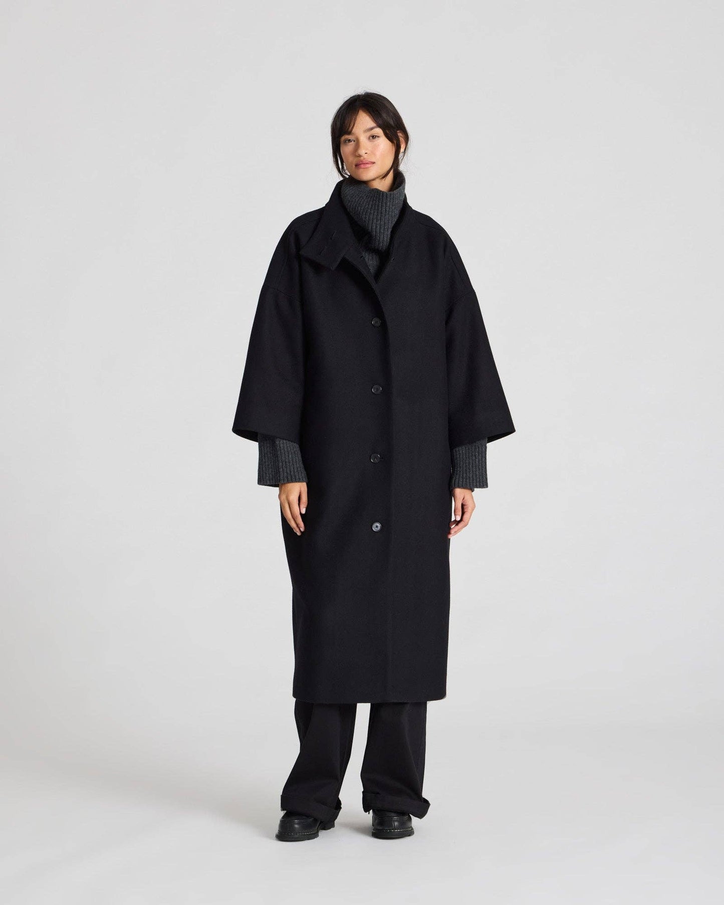 Cappotto lungo Nete in lana riciclata