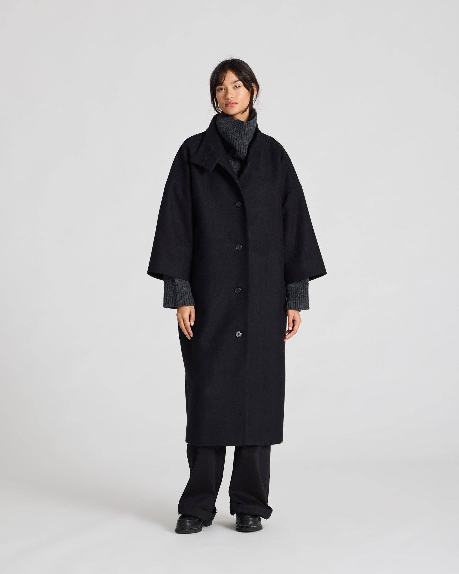 Cappotto lungo Nete in lana riciclata