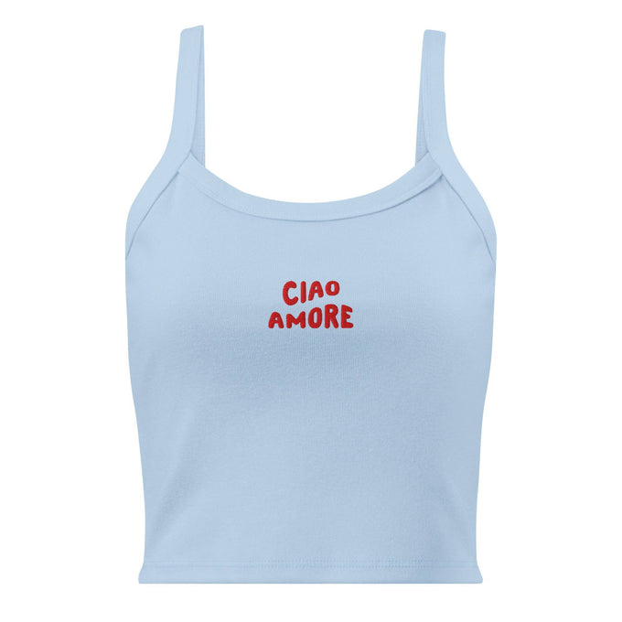 Canotta a micro-coste con ricamo “Ciao Amore”
