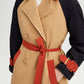 Trench color block con cintura