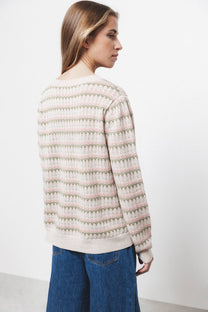 Maglione jacquard a righe