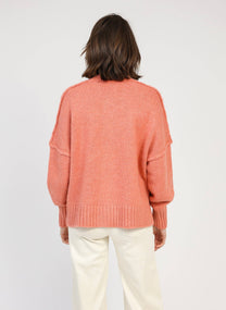 Cardigan in maglia rosa oversize con bottoni