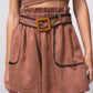 Shorts a vita alta con cintura