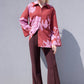 Camicia in raso stampata oversize