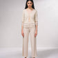 Giacca corta in maglia lurex con trasparenze