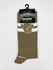 Calzini sportivi con logo Loco Monky khaki