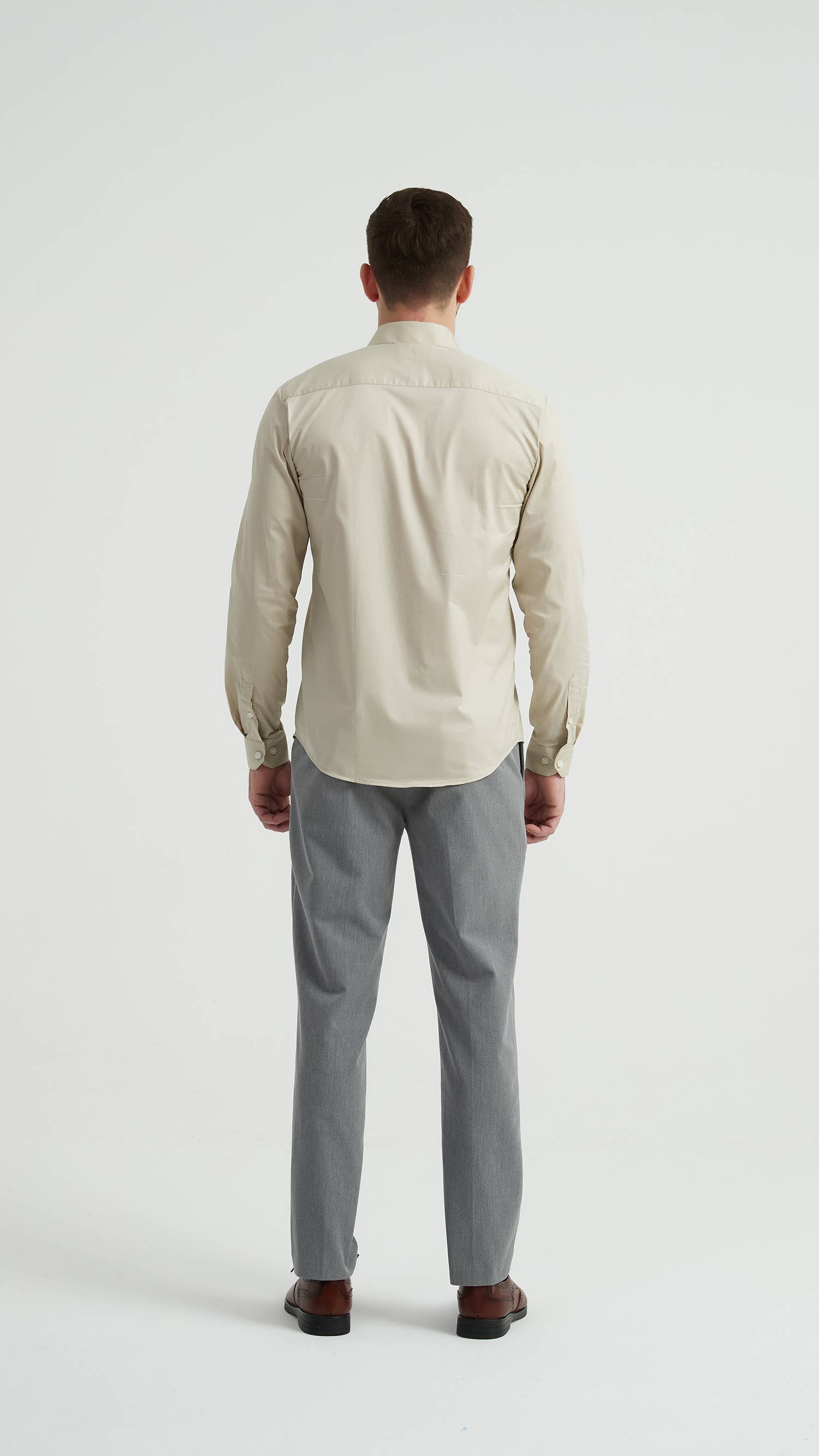 Camicia in cotone compatto avorio