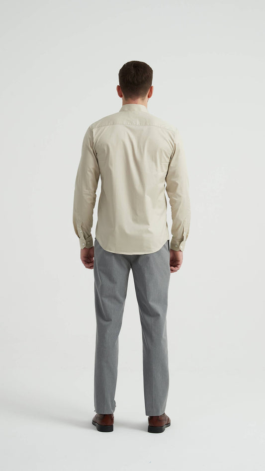 Camicia in cotone compatto avorio