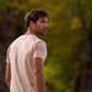 T-shirt in cotone biologico rosa chiaro con taschino