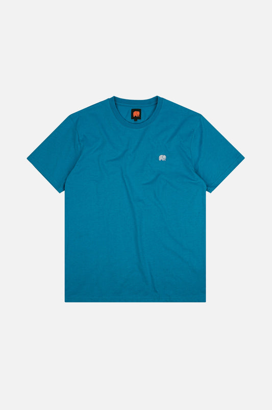 T-shirt essenziale blu mediterraneo in cotone biologico