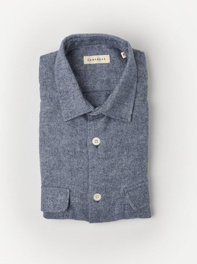 Camicia in flanella Neve blu navy