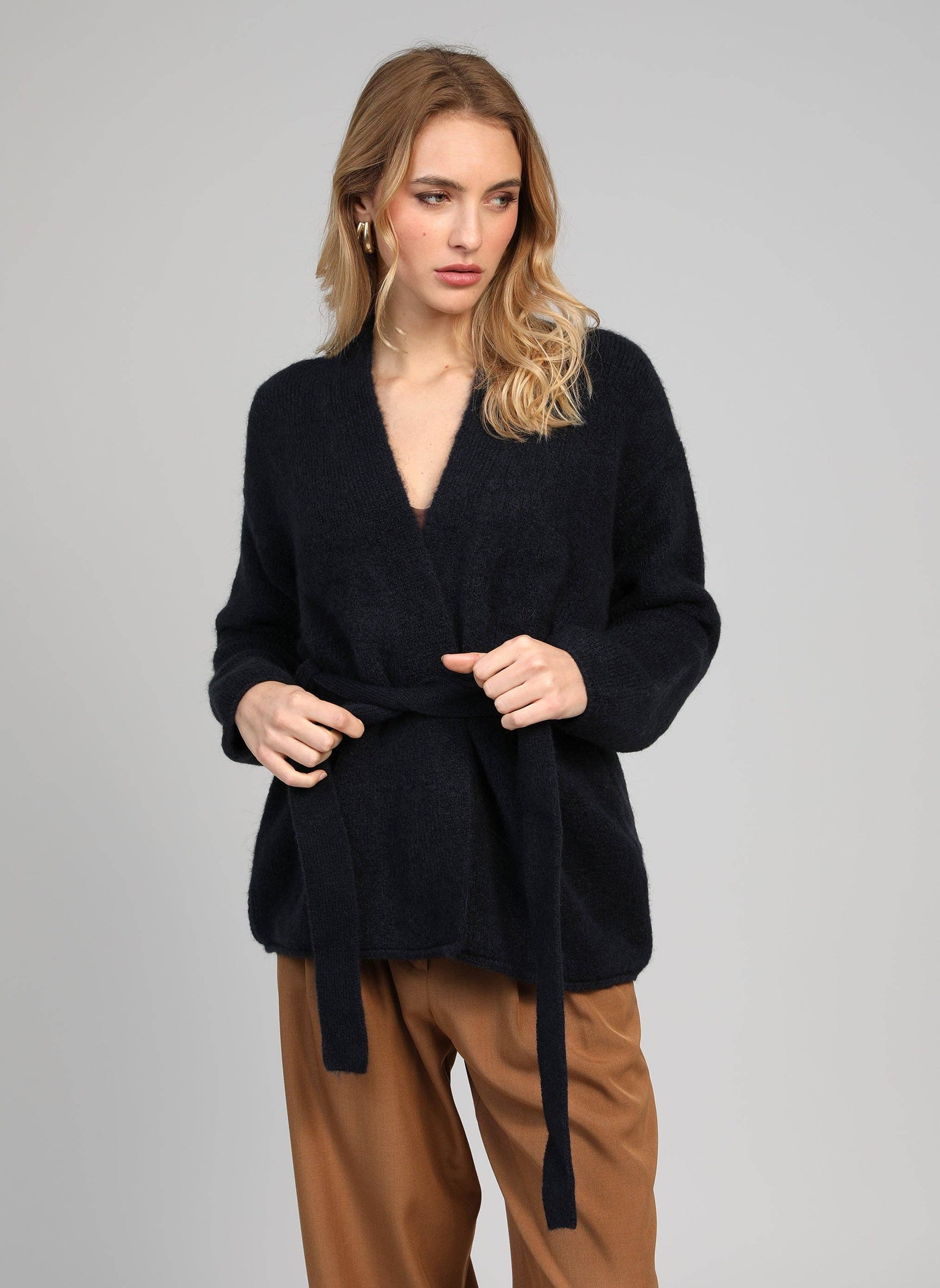 Gilet cardigan Louna blu marino da donna