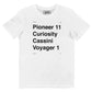 T-shirt unisex in cotone biologico con stampa esplorazione spaziale