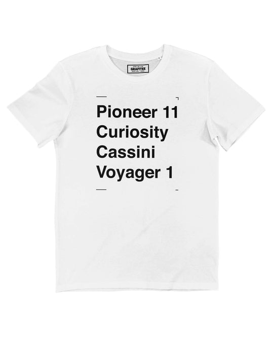 T-shirt unisex in cotone biologico con stampa esplorazione spaziale