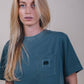 T-shirt donna Garceta tinta a pigmenti verde olmo