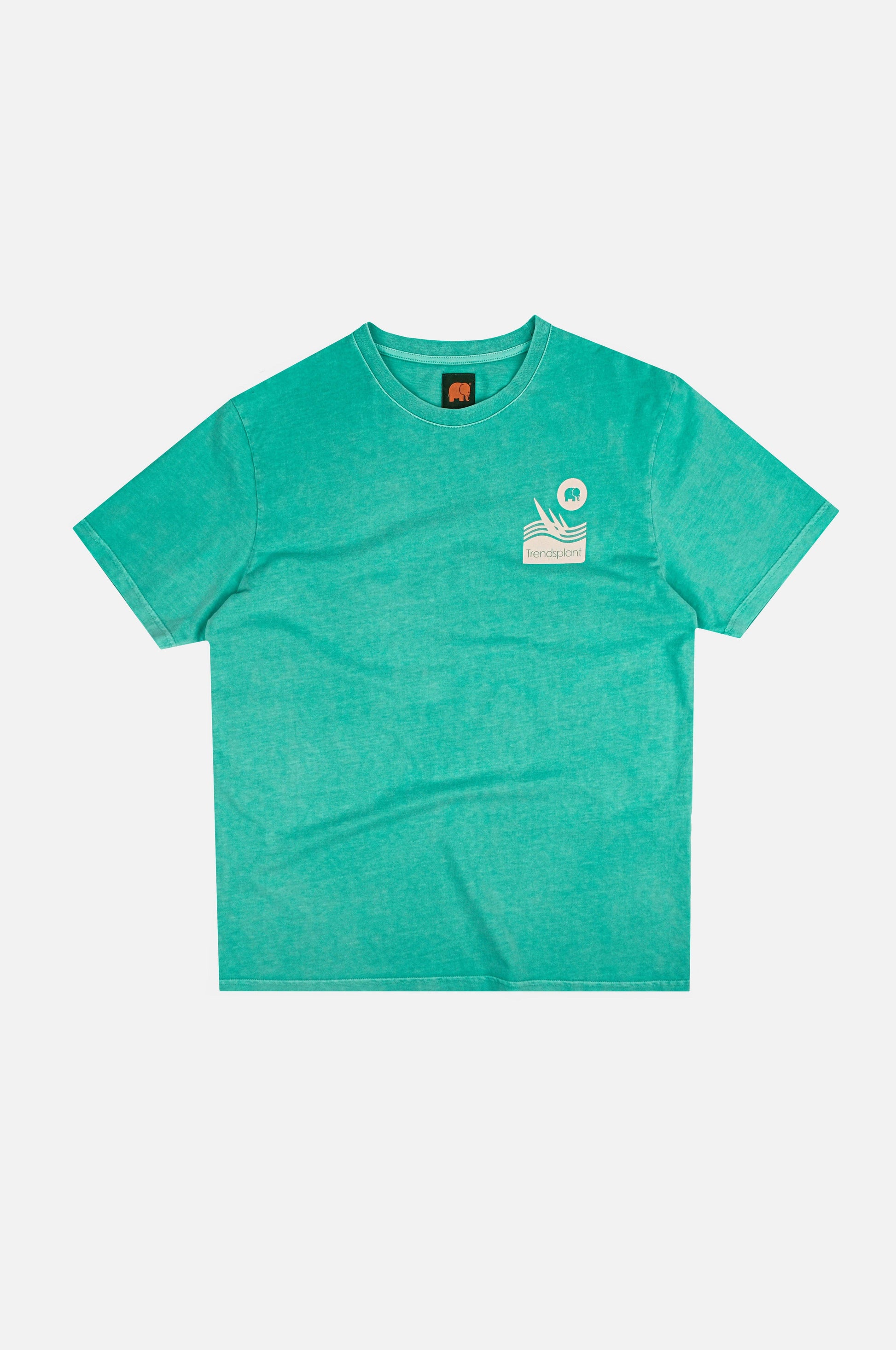 T-shirt Pigment Cup turchese medio in cotone organico