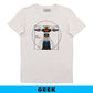 T-shirt unisex in cotone biologico con stampa robot artistica