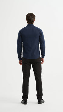 Camicia blu navy comoda no stiro