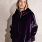 Cappotto corto in eco pelliccia con cappuccio