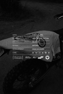 T-shirt Power Up in cotone biologico con stampa moto