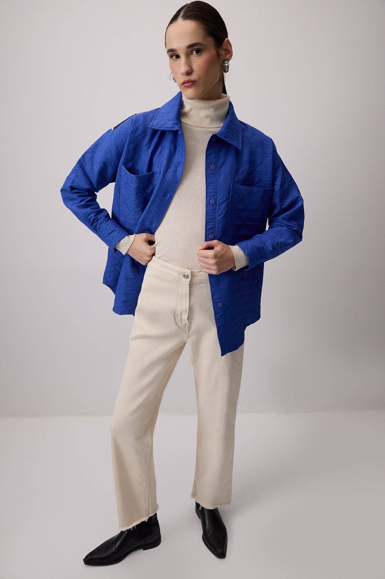 Camicia trapuntata con schiena stampata