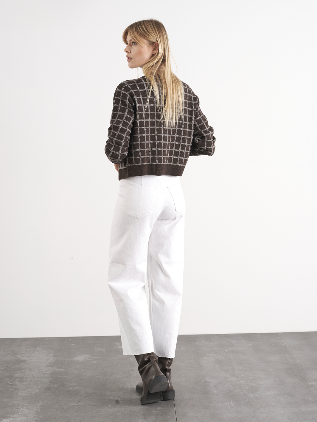 Giacca cardigan in mesh a quadri Chadrez