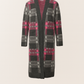 Cardigan lungo jacquard con tasche