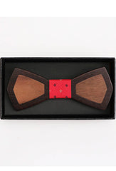 Papillon in legno con fazzoletto da taschino coordinato