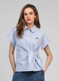 Camicia a righe Soumael con nodo in vita