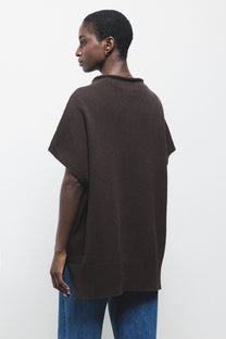 Maglione in lana a maglia rasata con collo alto