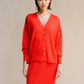 Cardigan oversize in lana merino extrafine con scollo a V