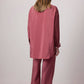 Camicia oversize rosa con applicazioni floreali 3D