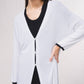 Cappotto lungo in maglia fine con scollo a V