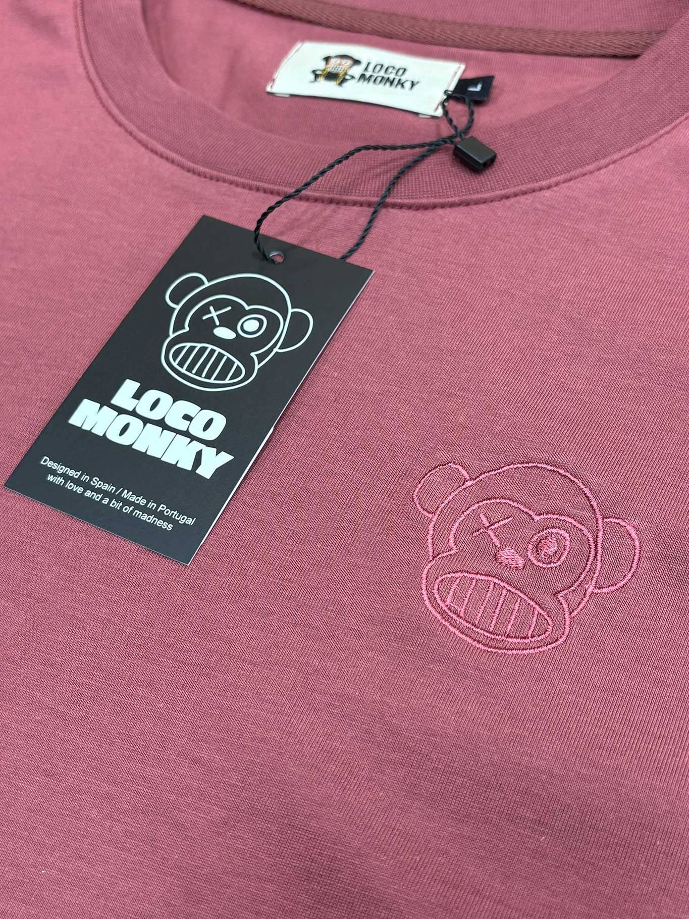T-shirt unisex in cotone con ricamo Monkey Grape