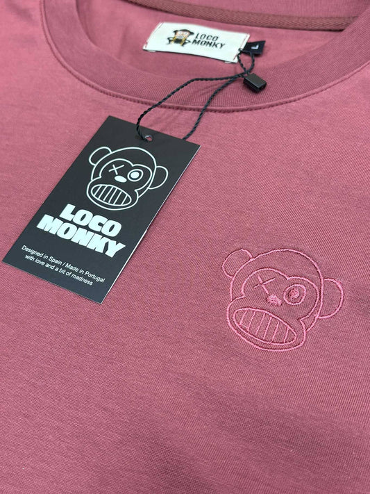 T-shirt unisex in cotone con ricamo Monkey Grape