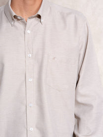 Camicia uomo in cotone misto con colletto button-down