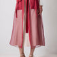 Gonna midi in organza con tasche oversize e cintura