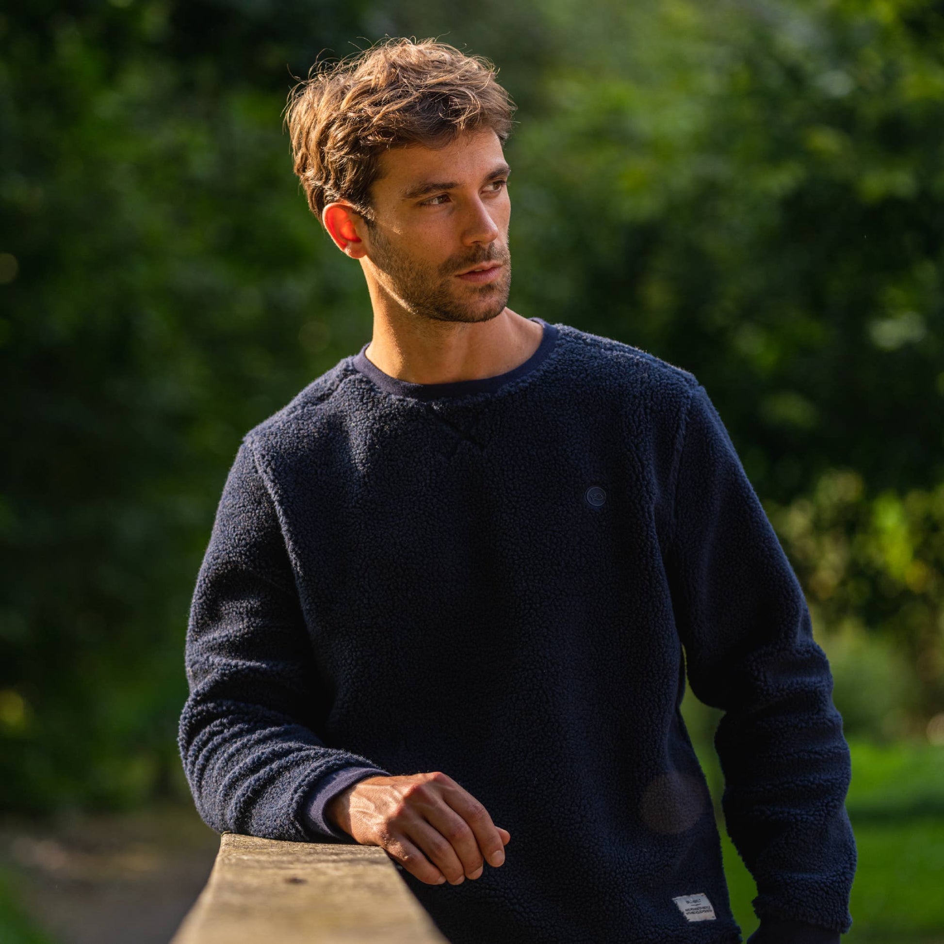 Felpa sherpa blu navy