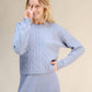 Maglione corto a trecce in misto cashmere girocollo