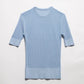 T-shirt in cotone fine con micro pointelle