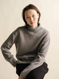 Maxi maglione a collo alto in puro cashmere