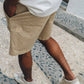 Pantaloncini da arrampicata in cotone Ecodye color sabbia