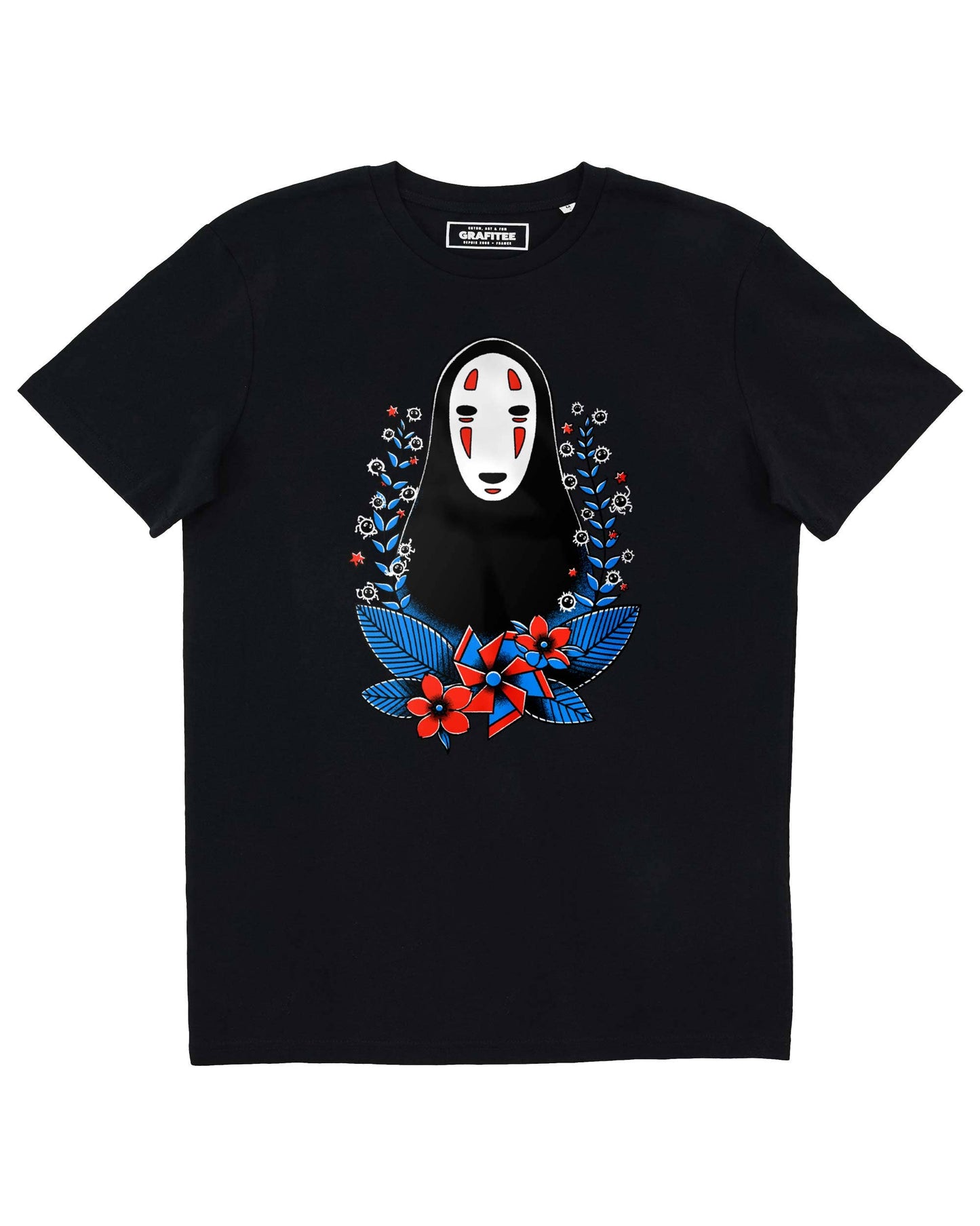 T-shirt Spirit Companion con stampa anime in cotone biologico