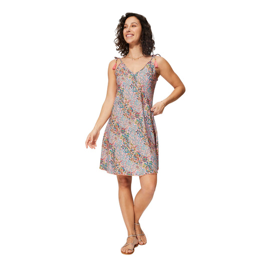 Abito estivo corto senza maniche con spalline annodate