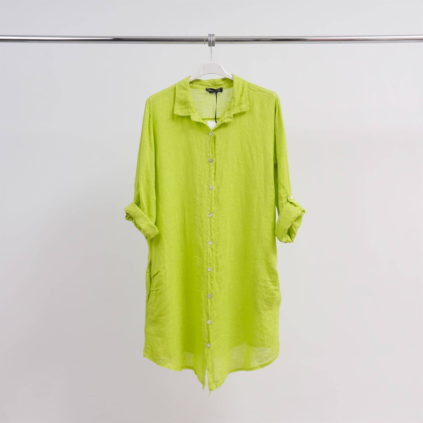 Abito camicia corto in lino